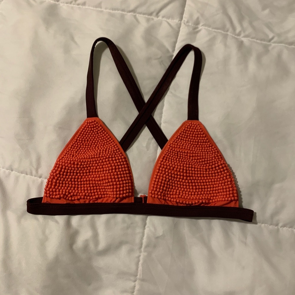Aerie beaded triangle bikini top.